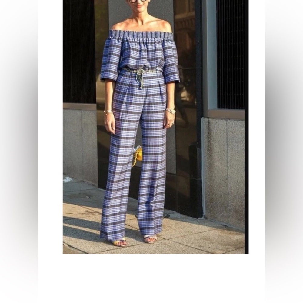 Plaid cropped pants